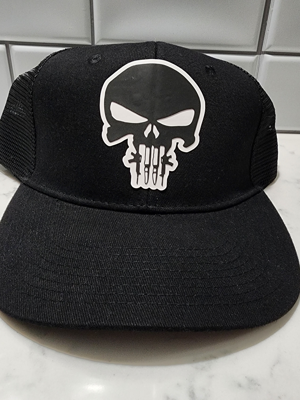 All Black Punisher Skull Hat
